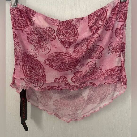 Romwe Pink Paisley High-Low Top size Large US 8/10 - Picture 1 of 7